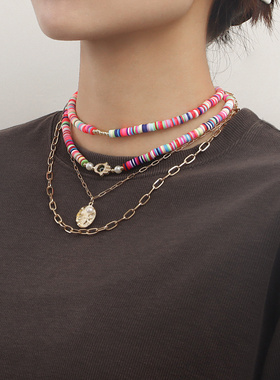 欧美跨境饰品夏季波西米亚多层彩