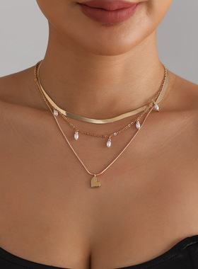 欧美跨境饰品复古金属风爱心仿珍