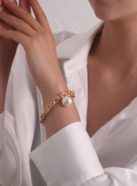 欧美跨境饰品女士塑料漆面大珍珠