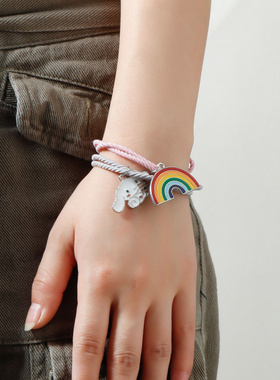 卡通情侣闺蜜弹力小皮筋磁铁磁吸