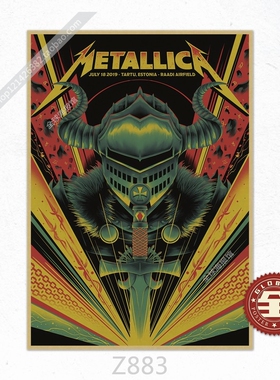 金属乐队metallica复古海报贴画