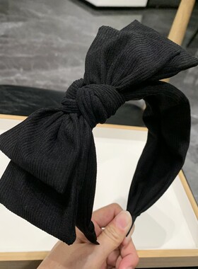 洗脸黑色蝴蝶结头箍发带