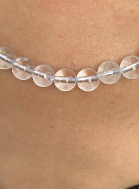 天然玉石 白水晶项链 法式浪漫松弛感自然系 40cm