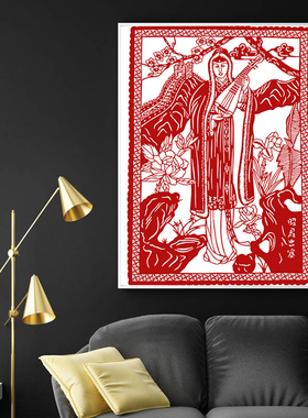 四大美女红楼梦纯手工剪纸成品