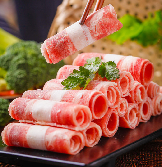 中国国产锡盟草原散养羊肉卷新鲜肉片涮火锅食材羔羊卷2斤包邮