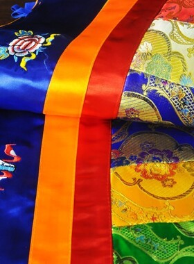 藏式帷幔装饰蒙古包织锦缎布料手工幔八吉祥墙围普玛桌围4米9一条