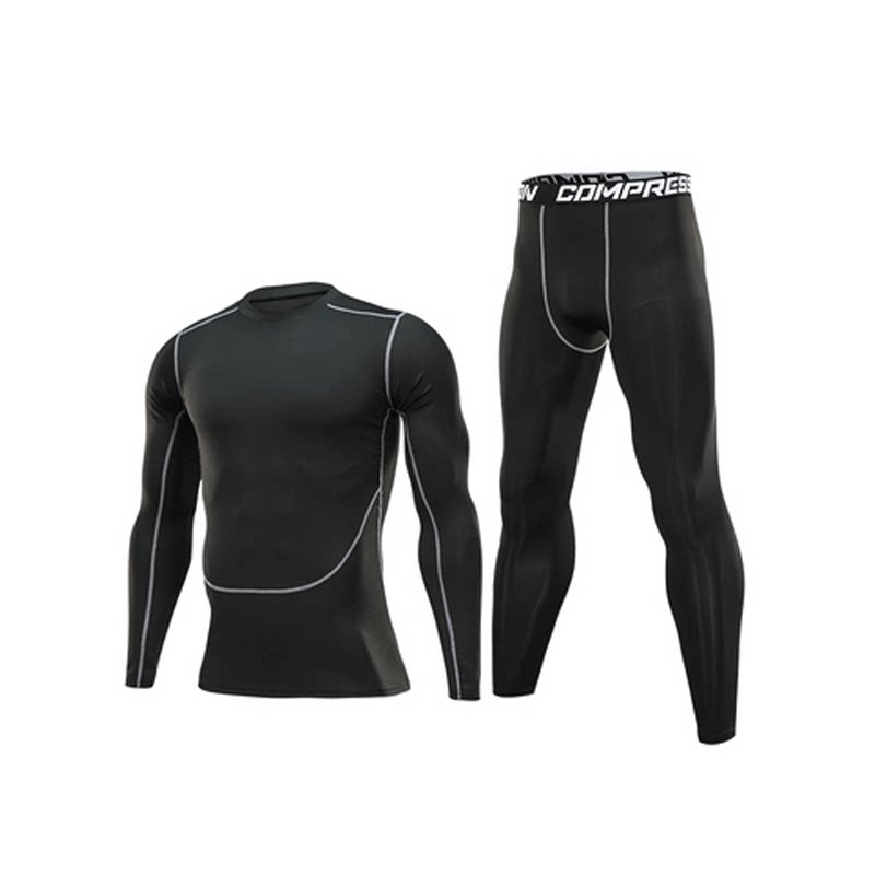 健身服男紧身速干跑步套装夏季运动游泳篮球套装训练服高弹晨跑服