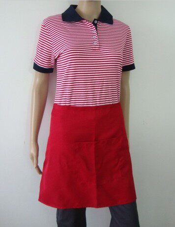 餐饮店服务员工作服t恤夏短袖条纹肯德基快餐汉堡店制服女印LOG0 - 图2