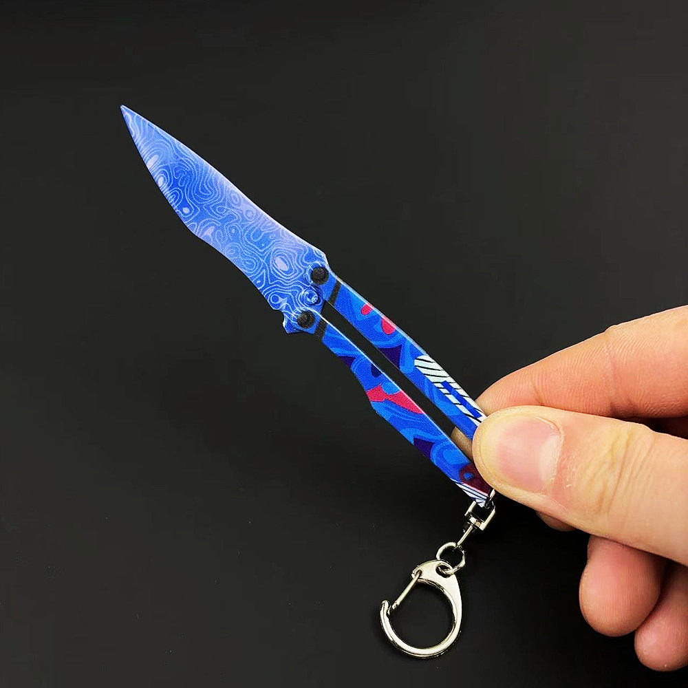 和平精英挂件和平周边模型精英游戏冷锋甩手蝴蝶刀迷你小号火焰刀金属挂件玩具