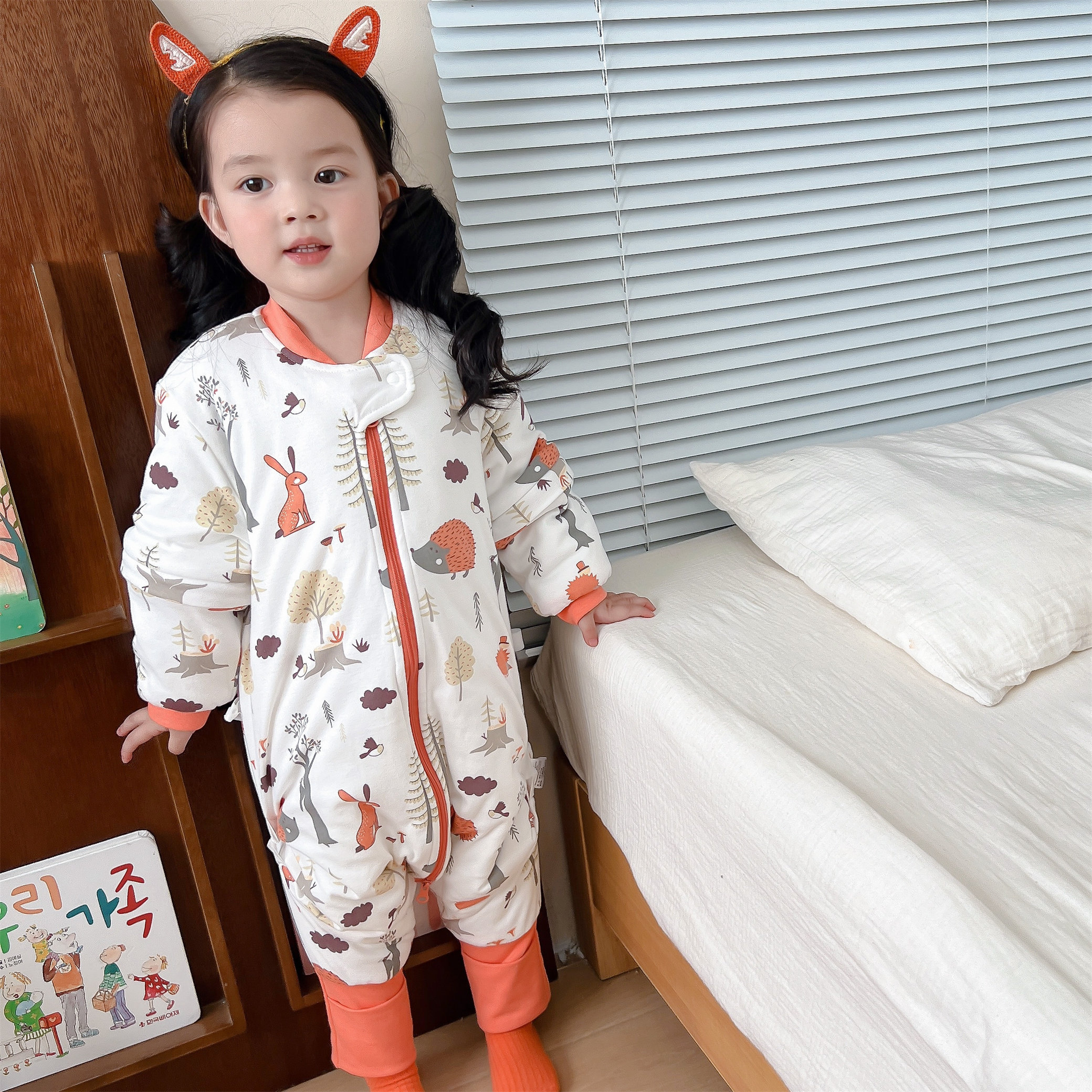 儿童秋冬分腿睡袋宝宝恒温夹棉加厚防踢被双层纯棉婴幼儿连体拆袖,淘宝优惠券,粉丝福利购,淘宝优惠卷