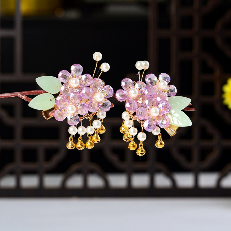 新款儿童汉服头饰古风花朵对夹宝宝发饰多色女童女孩琉璃发夹饰品,淘宝优惠券,粉丝福利购,淘宝优惠卷