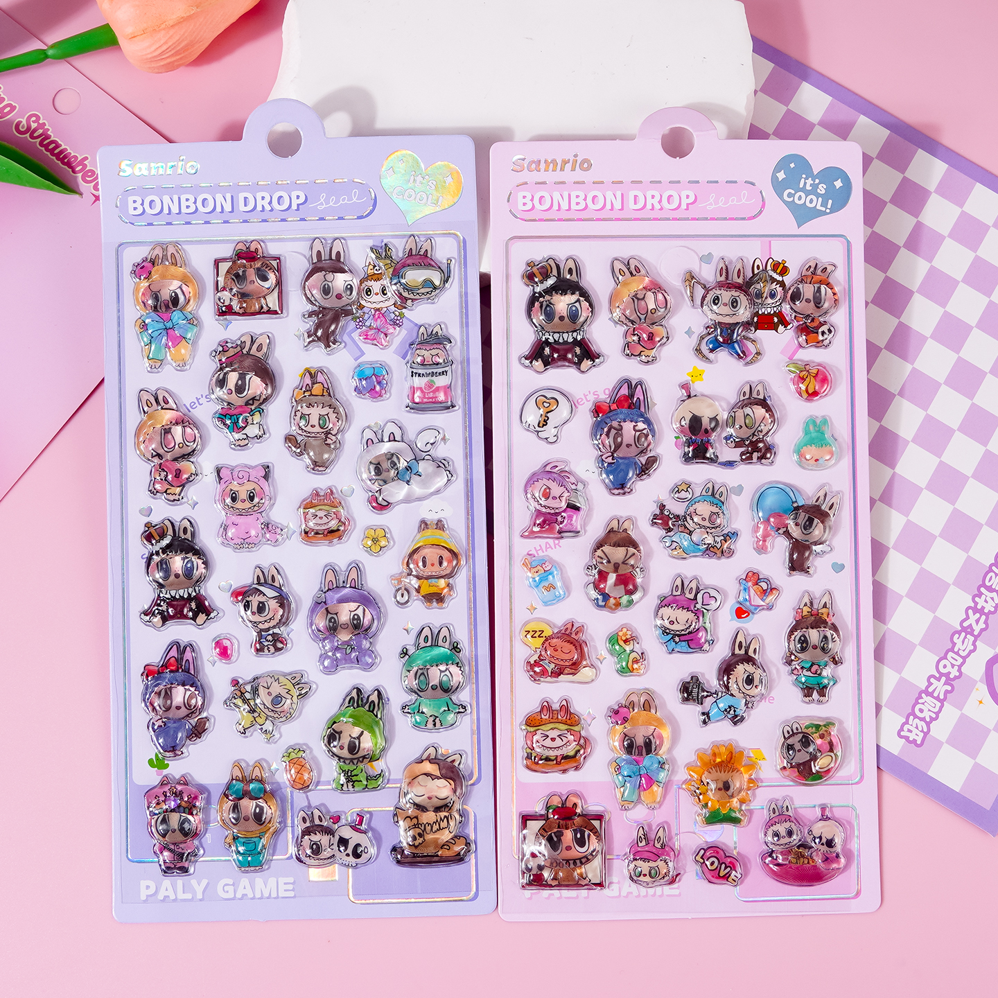 儿童布布3D立体浮雕趣味水晶贴纸女孩手机水杯DIY高颜值装饰图案 - 图1