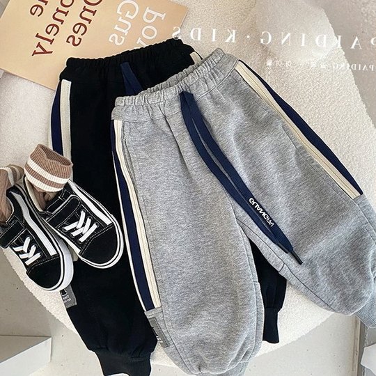 儿1童休闲纯棉松束脚裤卫裤中小2童时尚宽子2023秋季新款宝宝长裤