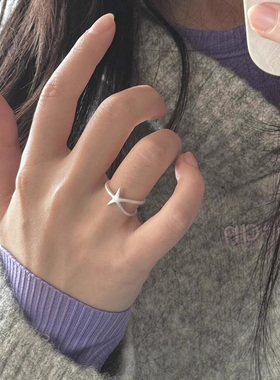 海边度假风银色海星戒指