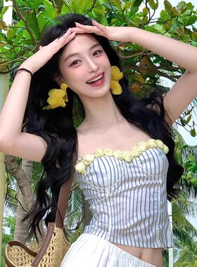 显脸小黄色花瓣流苏耳环