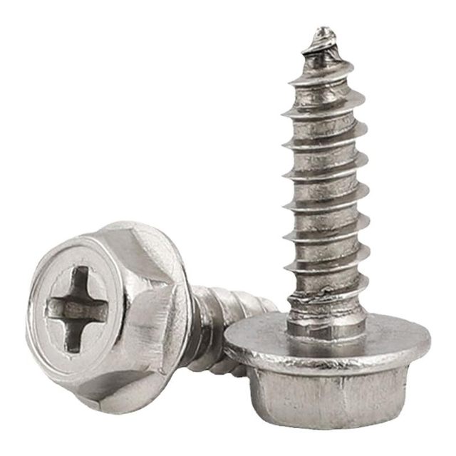 Cross hexagonal self-tapping flange 304 stainless steel