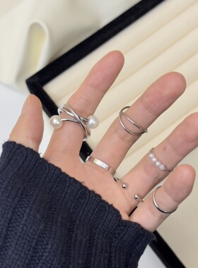 博主同款多线串珠弹簧时尚小众简约戒指冷淡风百搭指环