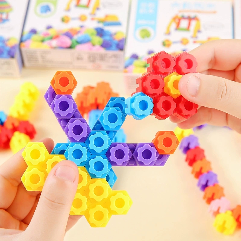 儿童益智玩具亲子互动拼插六角积木幼儿园生日礼物小学生积分礼品 - 图1