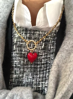 爱心吊坠海洋之心项链耳环