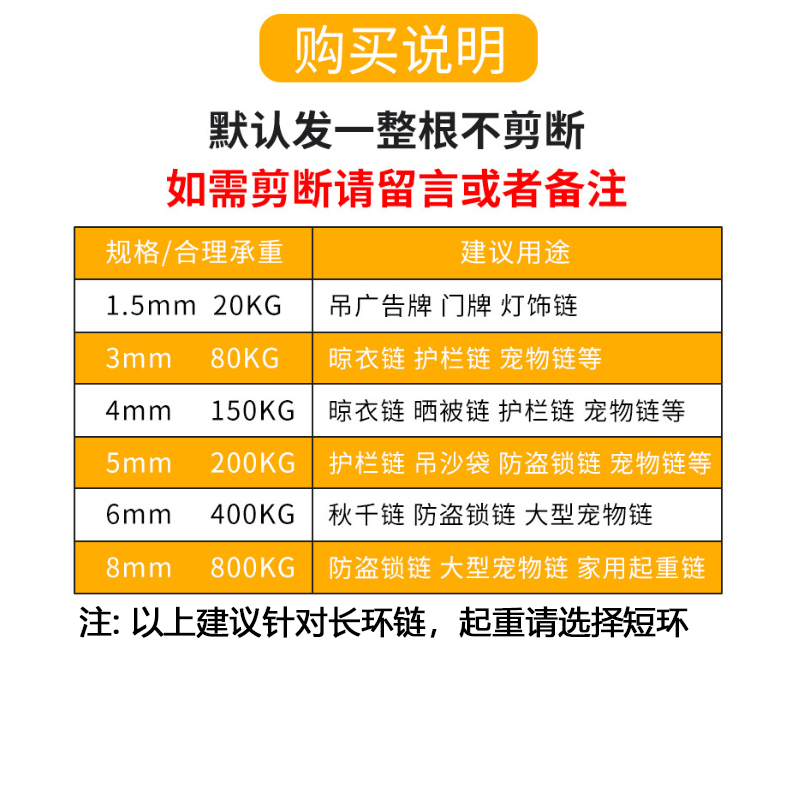 304 201 316L不锈钢链条铁锁锚晾衣吊挂狗镀锌扭链子M10mm毫米粗 - 图2