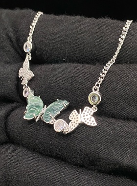 蝴蝶满钻手链国风轻奢透色蝴蝶手饰仙气温柔小众时尚百搭个性饰品