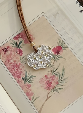 【桃狸】新中式古法桃花葫芦吊坠项链平安锁浮雕设计精致百搭饰品