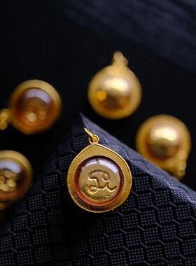 泰国佛牌龙佛婆史奥吸米星吸钱星吊坠项链金色壳塔帕赞卡气质百搭