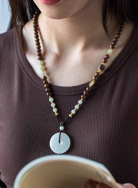 新中式沉香全珠链挂绳复古吊坠绳唐卡蜜蜡转运挂件绳佛牌项链绳