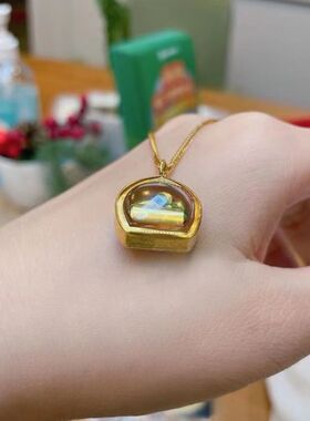 永不缺符钱管银色吊坠