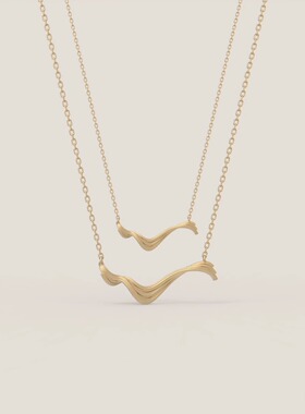 王羲之心字项链小众设计ins简约