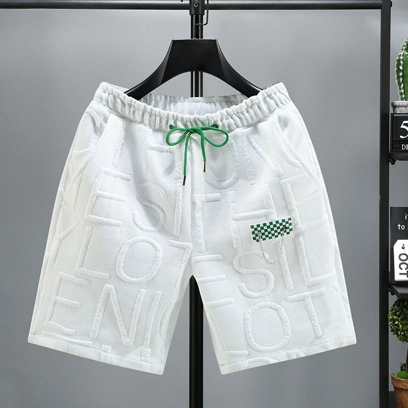 Letters Size 5XL 6XL 7XL 2023 New Fashion knitted Shorts Men - 图0