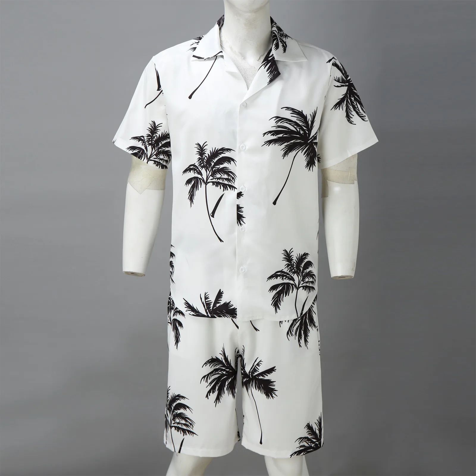 2023 Summer Hawaii rend Print Sets Men Hawaii Shorts Shirt C - 图2