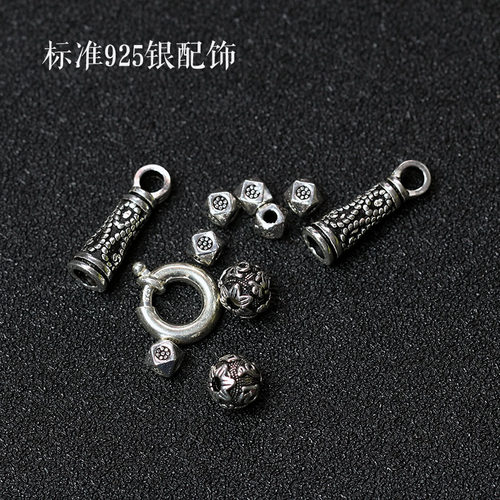 巴匠 925纯银活动扣黑曜石佛牌链子黑色项链吊坠配链挂件挂链男女 - 图0