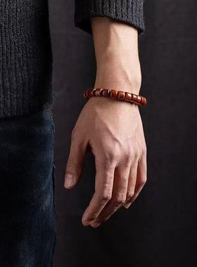 西藏天然牛骨手串做旧牦牛骨手串桶珠骨质佛珠直播爆款货源男