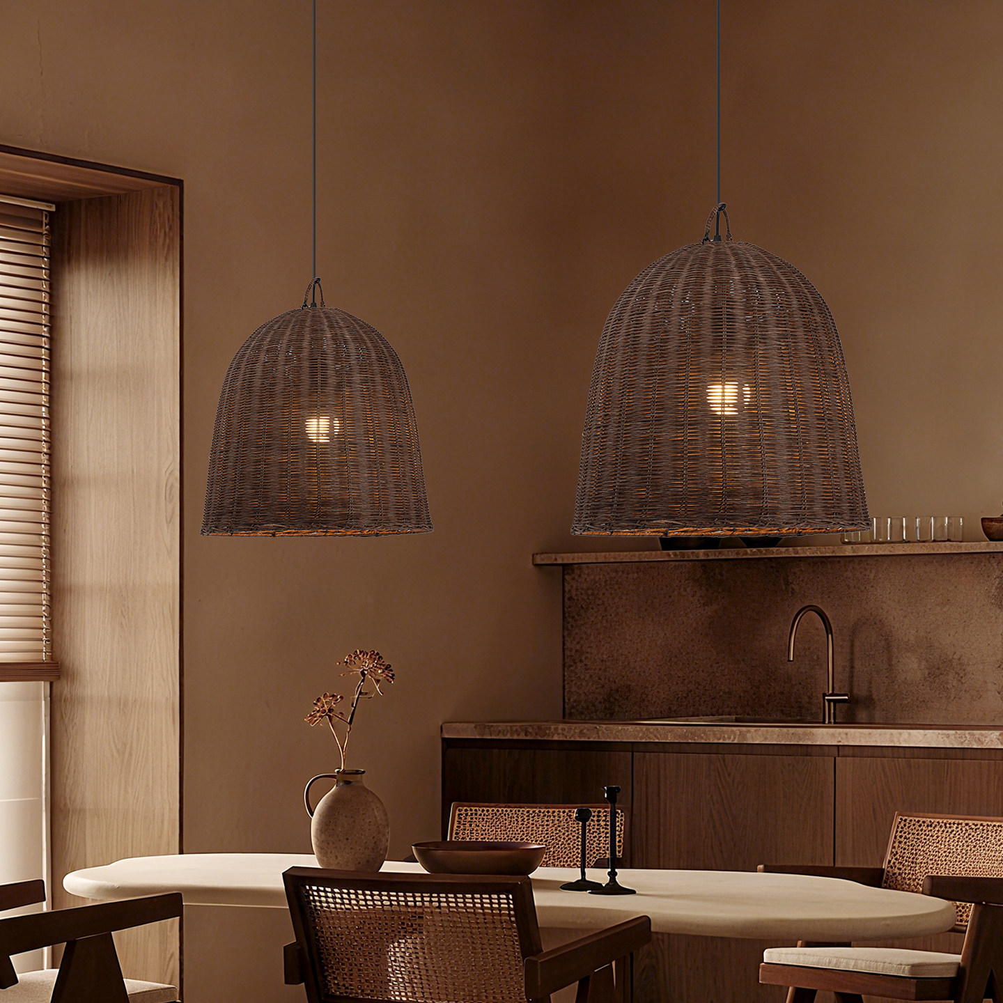 中式风格藤编吊灯卧室餐厅田园艺术灯具农家乐民宿客厅灯藤艺灯罩,淘宝优惠券,粉丝福利购,淘宝优惠卷