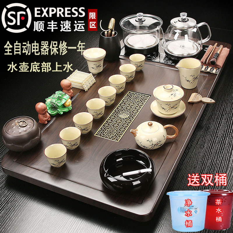 新款一体茶台全自动茶具套装家用底部上水烧水壶泡茶功夫茶盘现代 - 图0