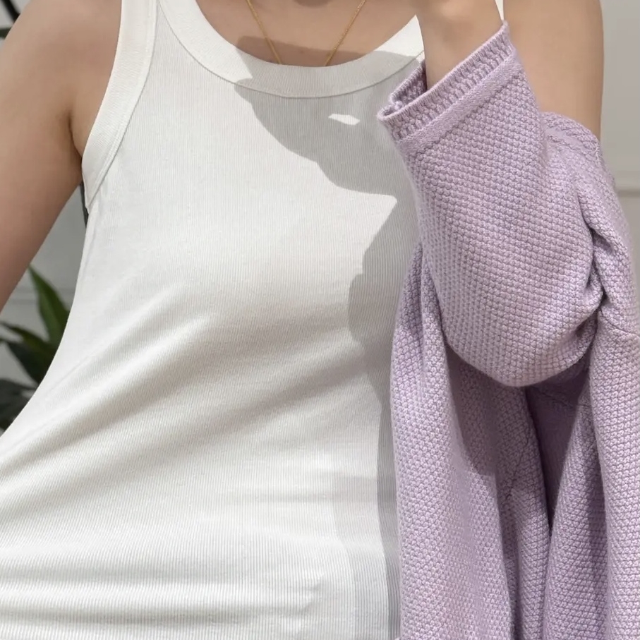 大码女装2025夏季新款胖妹妹螺纹水滴u领背心百搭打底衫上衣外穿
