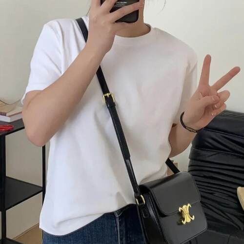 大码女装2026夏季新款胖妹妹基础款显瘦百搭圆领正肩短袖T恤上衣 - 图0