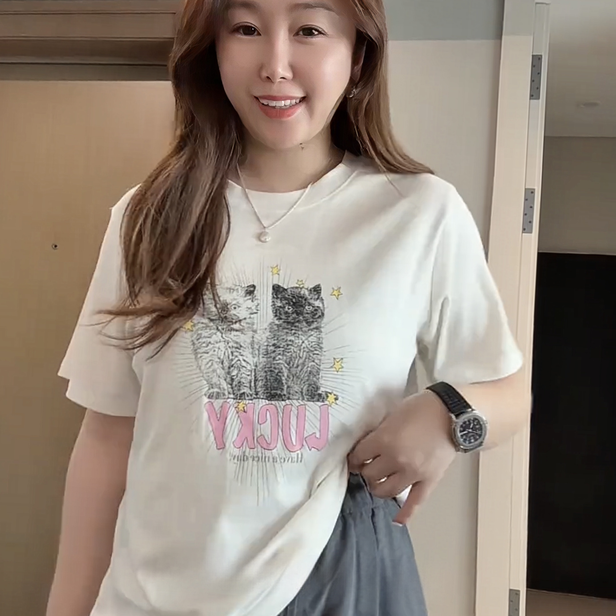 大码女装2025夏季新款胖妹妹冰凉感宽松显瘦圆领正肩短袖T恤上衣