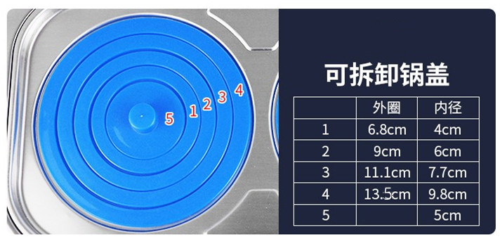 水浴锅油浴锅盖子可调节套圈盖子塑料不锈钢铝圈盖 - 图0