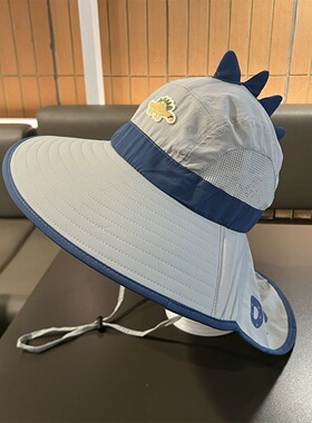 儿童遮阳帽防晒大披肩护颈
