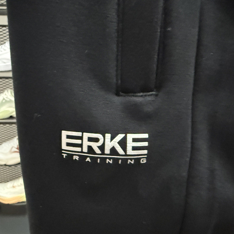 鸿星尔克男裤运动裤2025冬季新款加绒加厚针织九分裤11225401177 - 图0