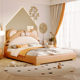 Children's bed boy cartoon tiger bed boy 1.5 meters single solid wood leather bed children's furniture small apartment