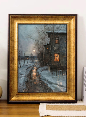 湖畔月色风景画客厅玄关墙壁画
