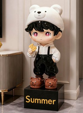 潮玩网红暴力熊公仔摆件存钱罐客厅家居创意现代简约电视柜