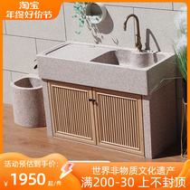 Stone Laundry Pool Outdoor Marble Pool Garden Outdoor integrated floor Courtyard Stone Wash Basin Sink