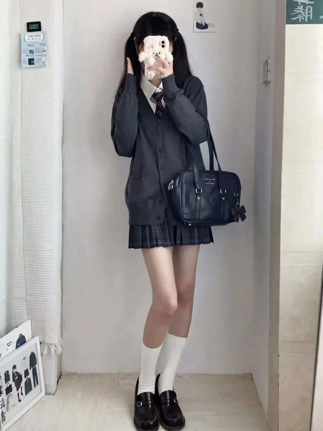 日系jk制服秋冬套装毛衣开衫外套学生校服学院风开衫原创裙冬季女 - 图0