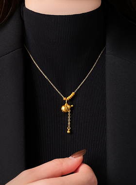 古法沙金葫芦吊坠项链高级感配饰