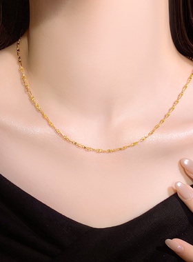 猪鼻子项链金色素链锁骨链配饰