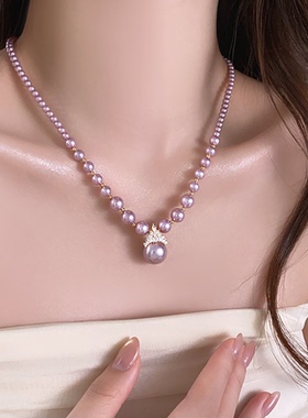 皇冠珍珠项链高档高级感轻奢颈链